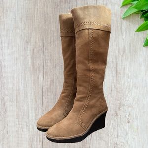 Crème Suede Aerosoles Double Zipper Boots